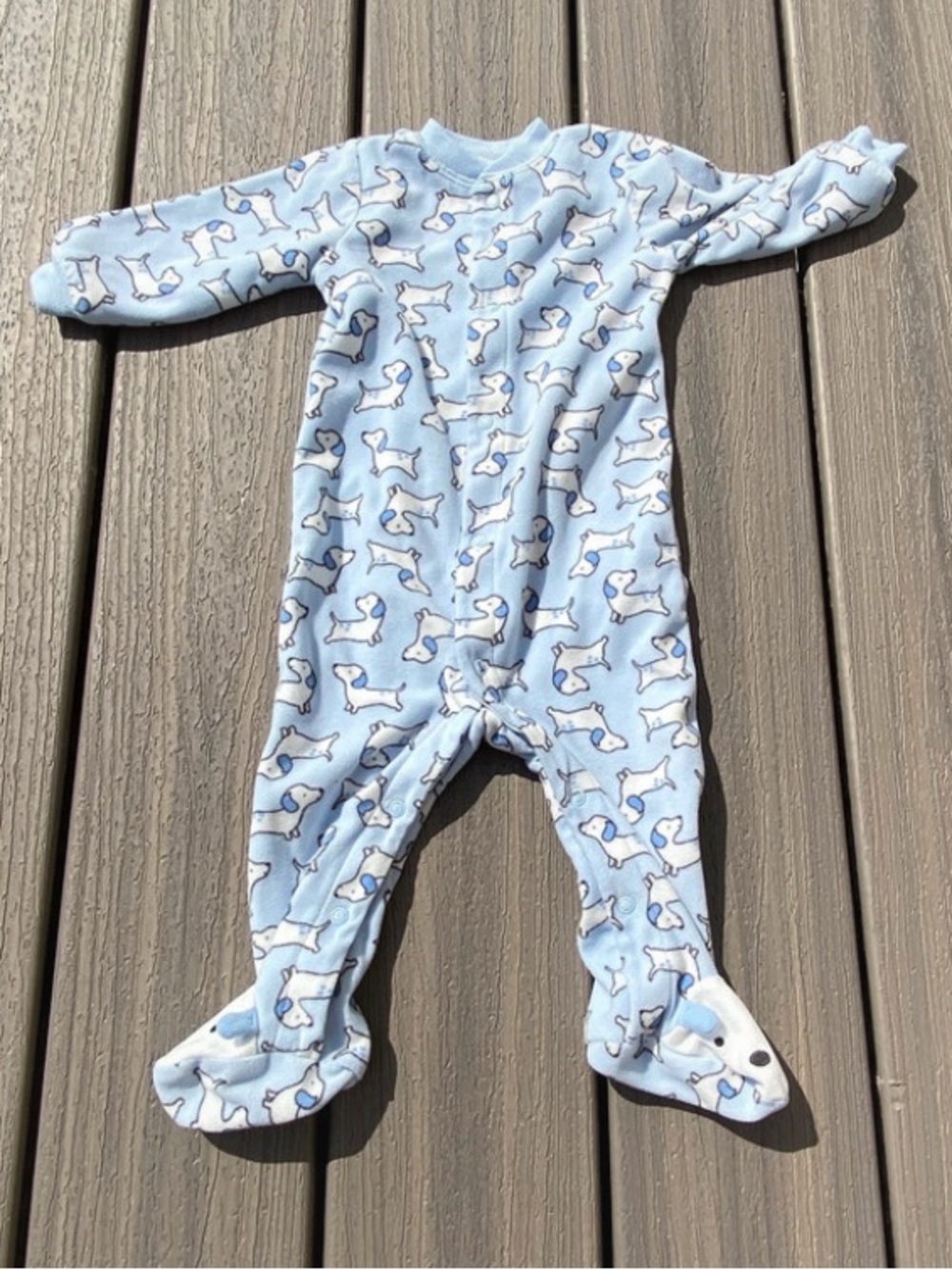 Baby dog print sleeper 6-9mo
